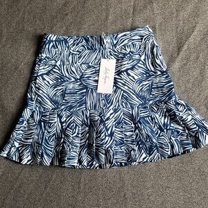 Lady Hagen Blue and White Pleated Skort